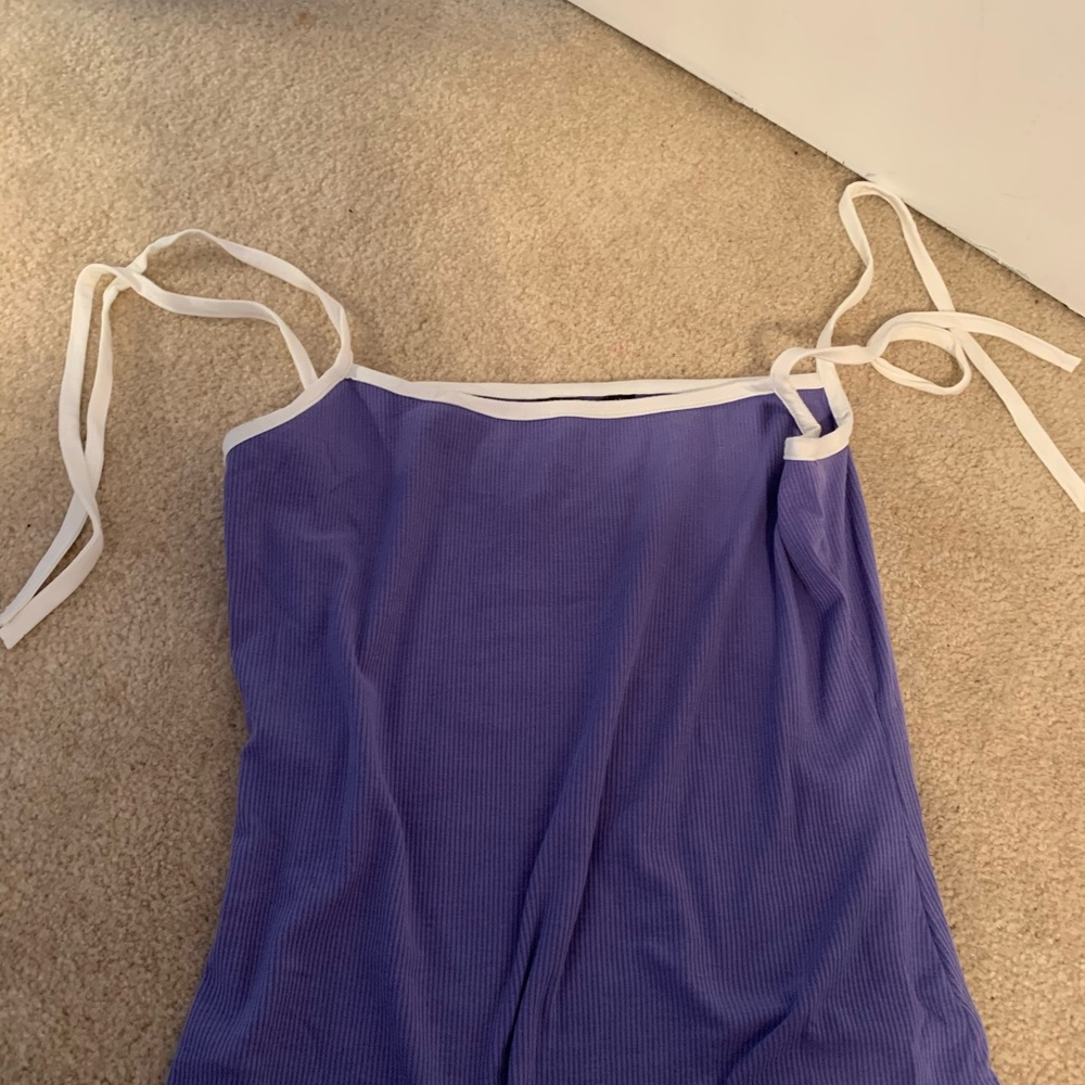 purple tie shoulder contrast bodycon dress